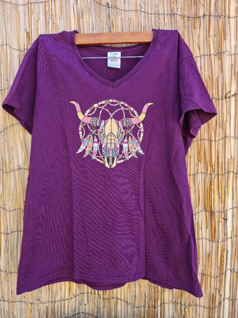 cow girl tee shirt, longhorn boho flowers
